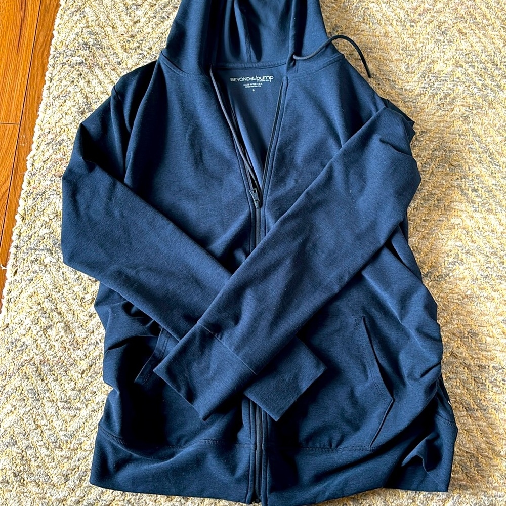 Beyond The Bump “Spacedye Everyday Maternity Hoodie” Small Navy Beyond Yoga